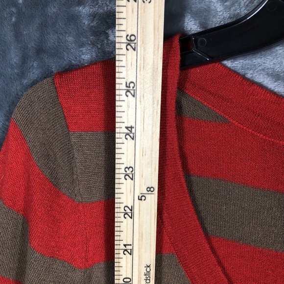 Forever Sweater Women’s Red Brown Striped Size Small Petite - Picture 10 of 15